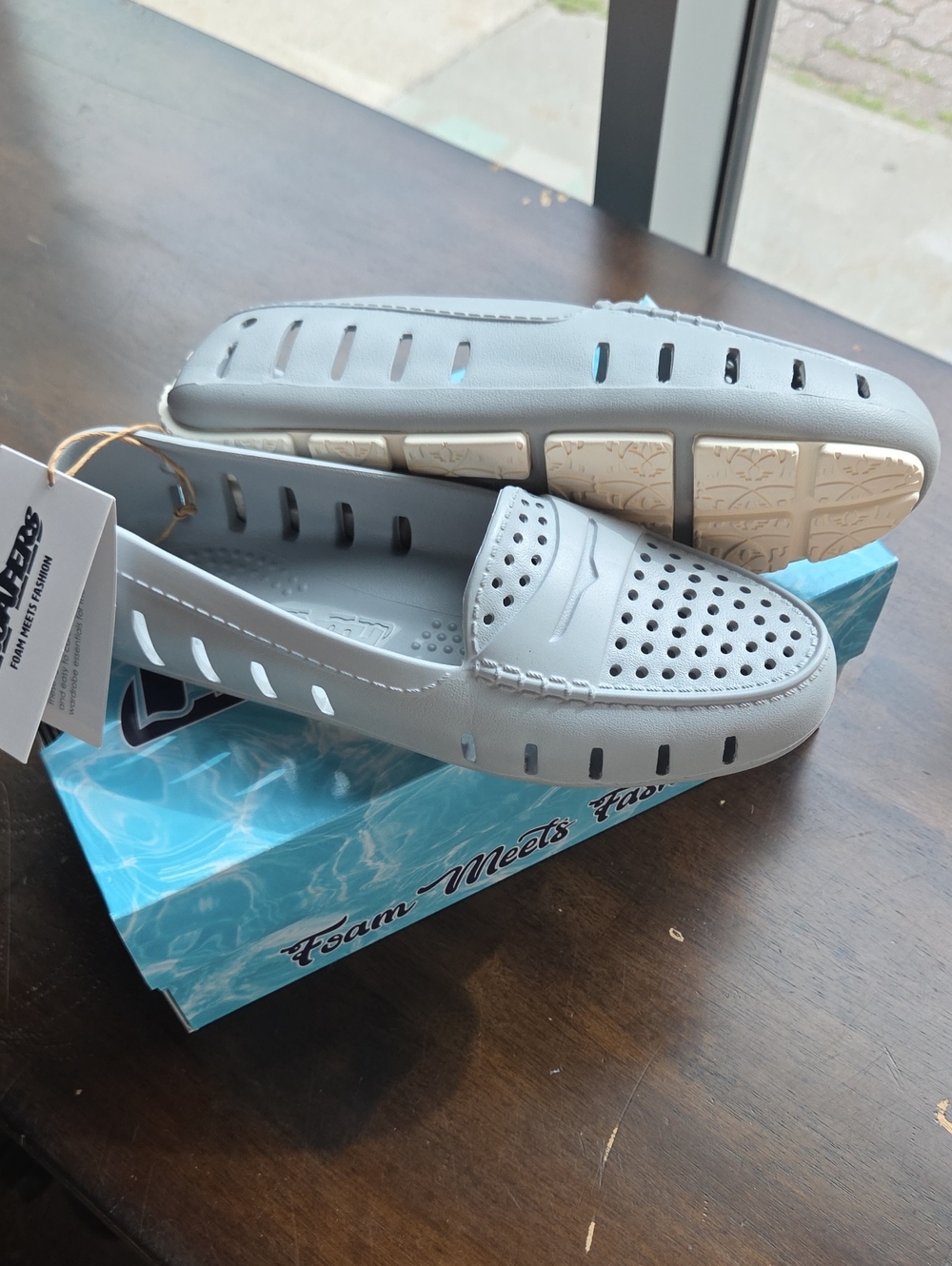 Floafers Women's Size 9 Light Gray Perforated Slip-On Loafers NEW